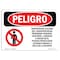 Signmission OSHA Danger, Stay Off Conveyor No Standing Spanish, 10in X 7in Decal, OS-DS-D-710-LS-1397 OS-DS-D-710-LS-1397 - alternate 1